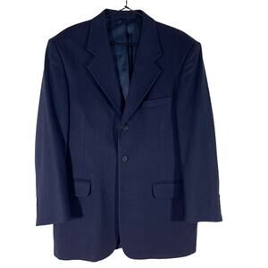 Fioravanti Couture Mens Two Button Suit Jacket Navy Blue Pockets 100% Cashmere M